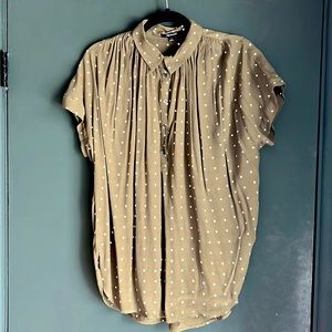 Madewell Central Drapey Short Olive Polka Dot